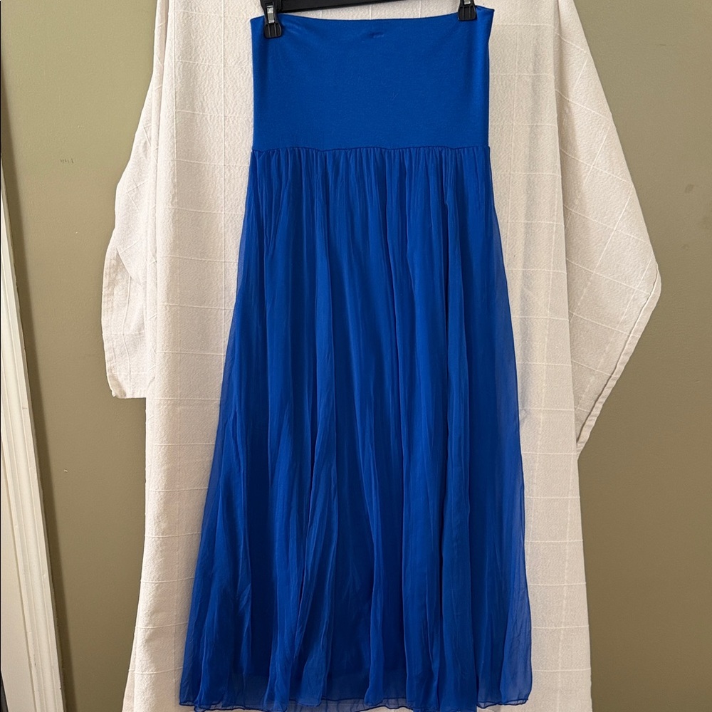 Elegant Blue Maxi Skirt